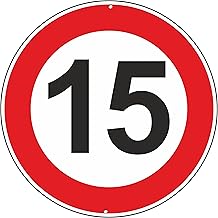 pubblimania Pubblimania Maximum speed 15 Km Schedules road signage aluminum panel metal round thick 3 mm for outdoor Ø 30 (Maximum speed 15 Km Hours)