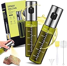 Zanfqvo Spray Huile Cuisine Air Fryer, 2PCS Vaporisateur Huile en Verre de Protection UV Vert spécial, Pulverisateur Huile Cuisine pour Griller, Salade, Cuisson