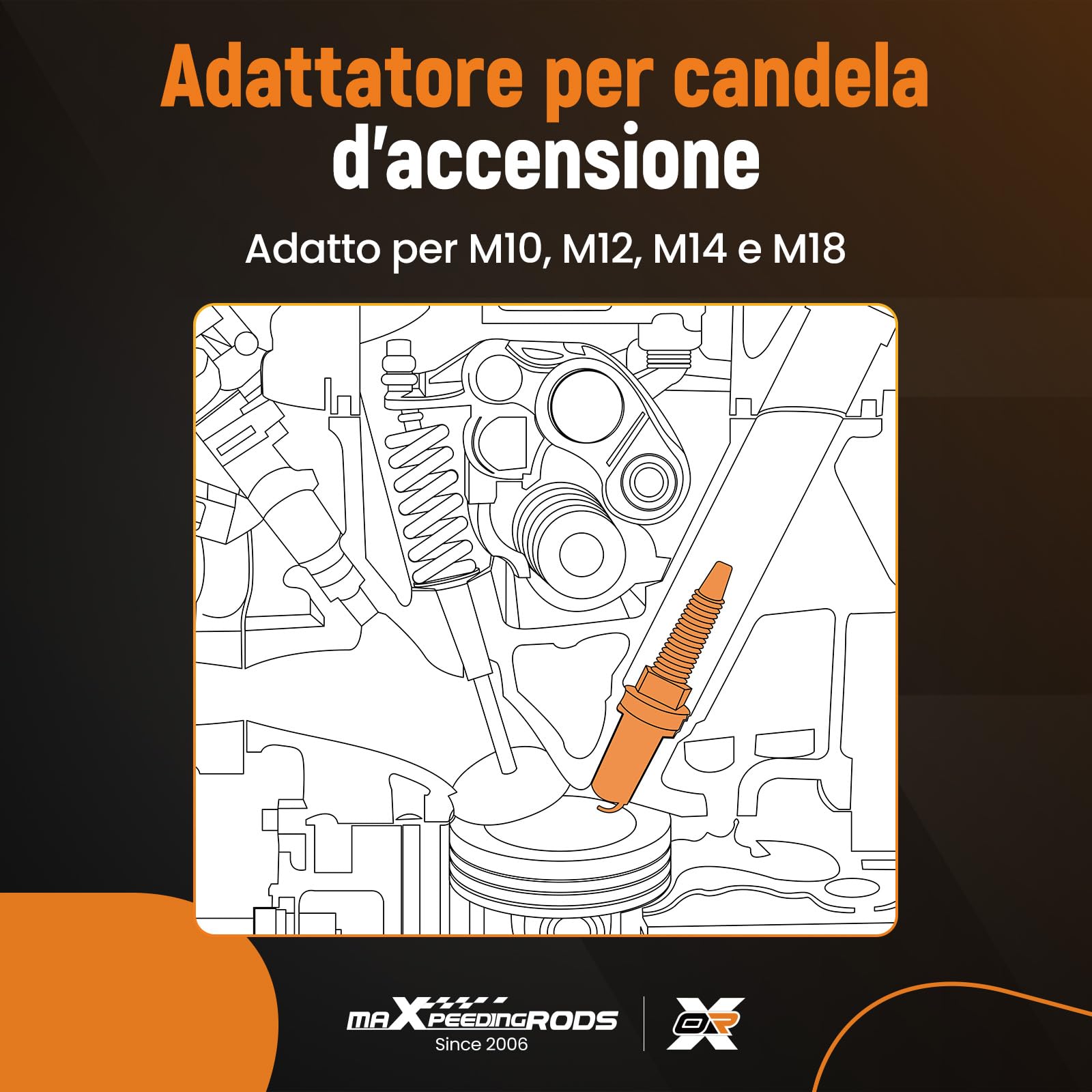 maXpeedingrods Tester di compressione 46 pezzi, 50 bar, M10 M-12 M14 M-18 | tester-di perdita di pressione per diesel, benzina, auto, camion, motori diesel, 50bar