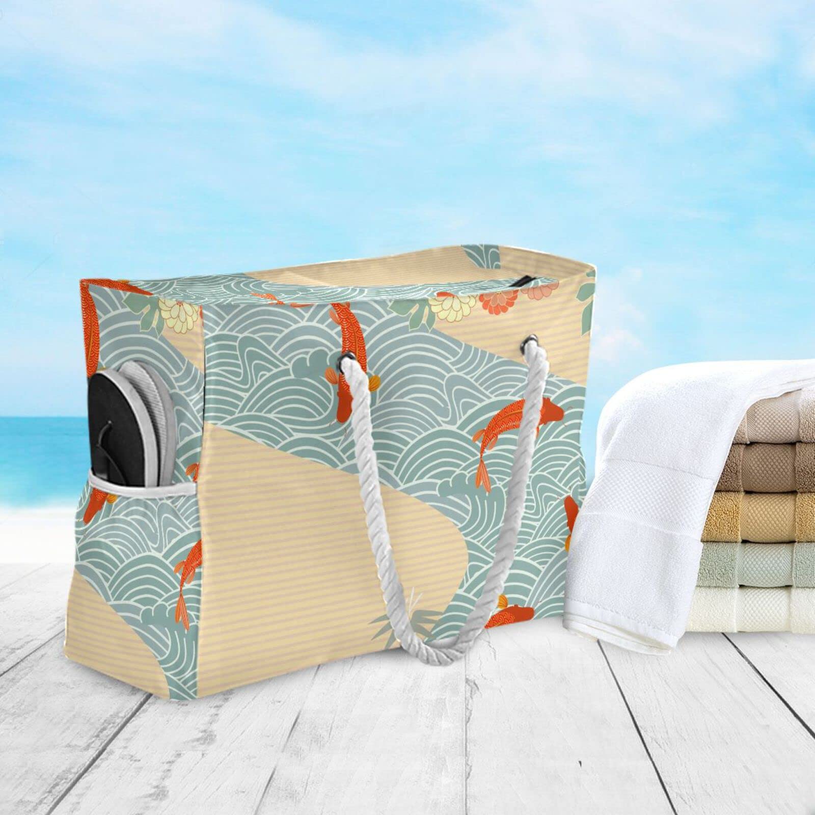 Amazon | お風呂バッグ 温泉バッグ 大きめ ビーチバッグ プール