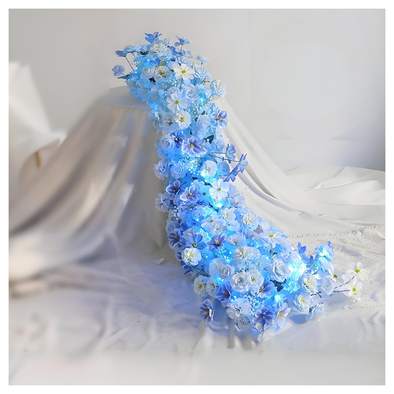 Guirlande florale artificielle rose 150cm pour centre de table de mariage