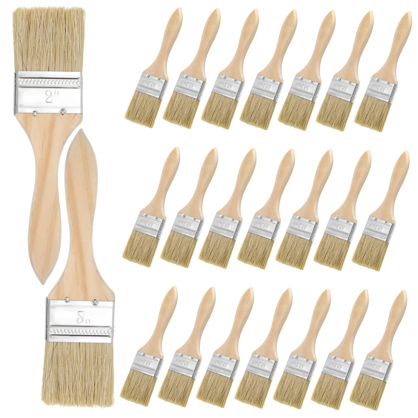 30 Piezas Brochas para Paredes con Mango de Madera Grueso Cerdas Resistentes para al Aceite y Mejoras del Hogar