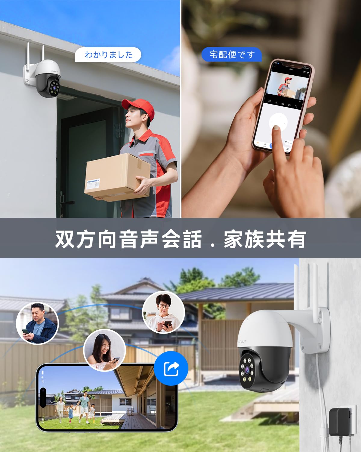 Amazon.co.jp: 防犯カメラ 屋外 モニター付き 800万画素 自動追尾 4K