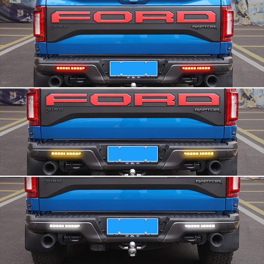 Black Friday - 40% OFF PIFOOG for Ford F150 Rear LED Light Water Proof Tail Reverse Brake Turn Signal Driving Fog Lamps LED Rear Bumper Reflectors for Ford150 Led Light Bar 2017 2018 2019 2020 2021 2PCS (Rear light)