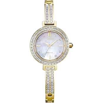 Amazon.com: Citizen Ladies Eco-Drive Crystal Eco Watch, Gold