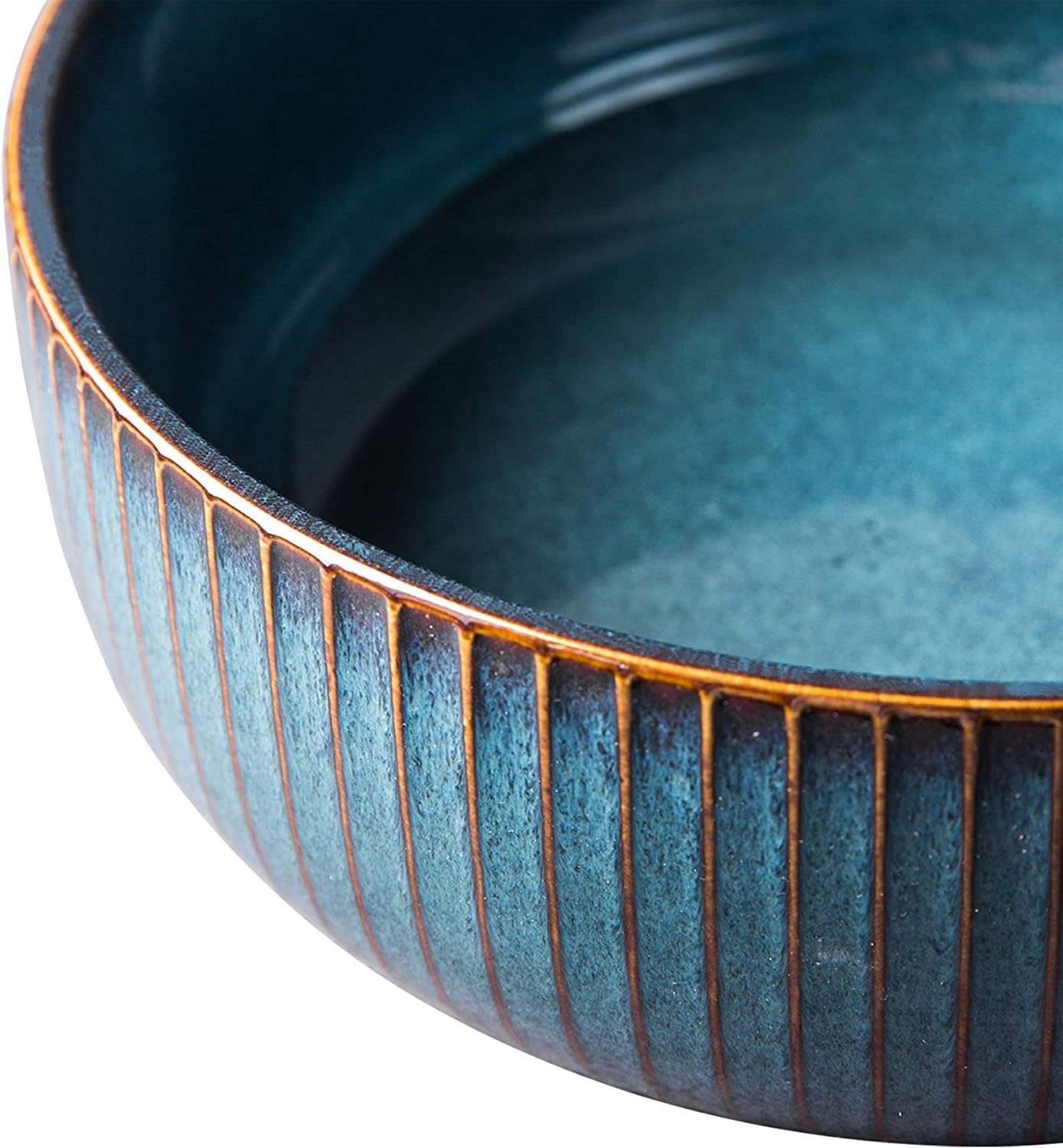 CSYY Salatschüssel aus Keramik, 2PCS 1800ML Große Porzellan Salatschale Oder Suppenschale 21cm,Blau
