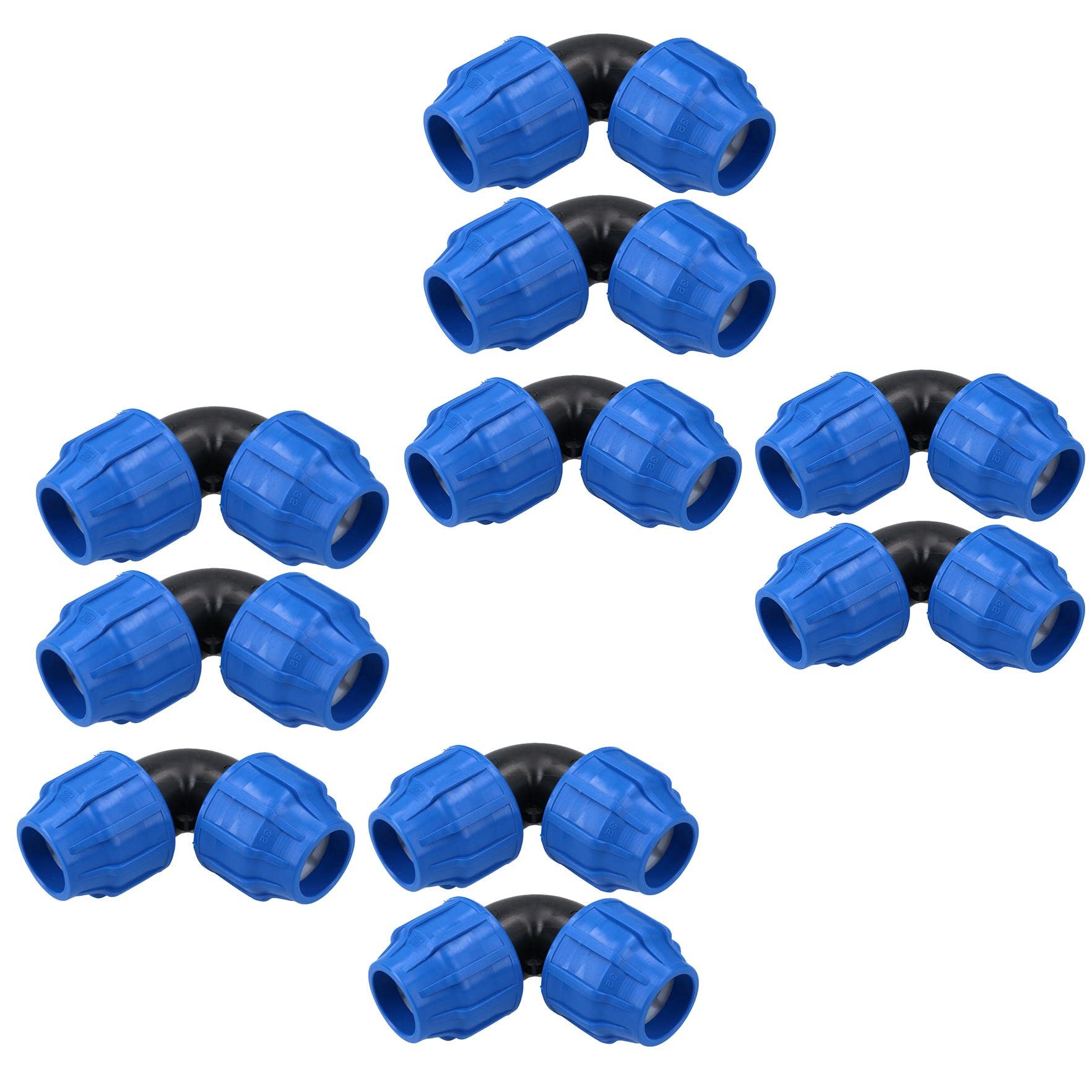 32 x 32 mm MDPE codo 90 grados compresión acoplamiento conector 10PK