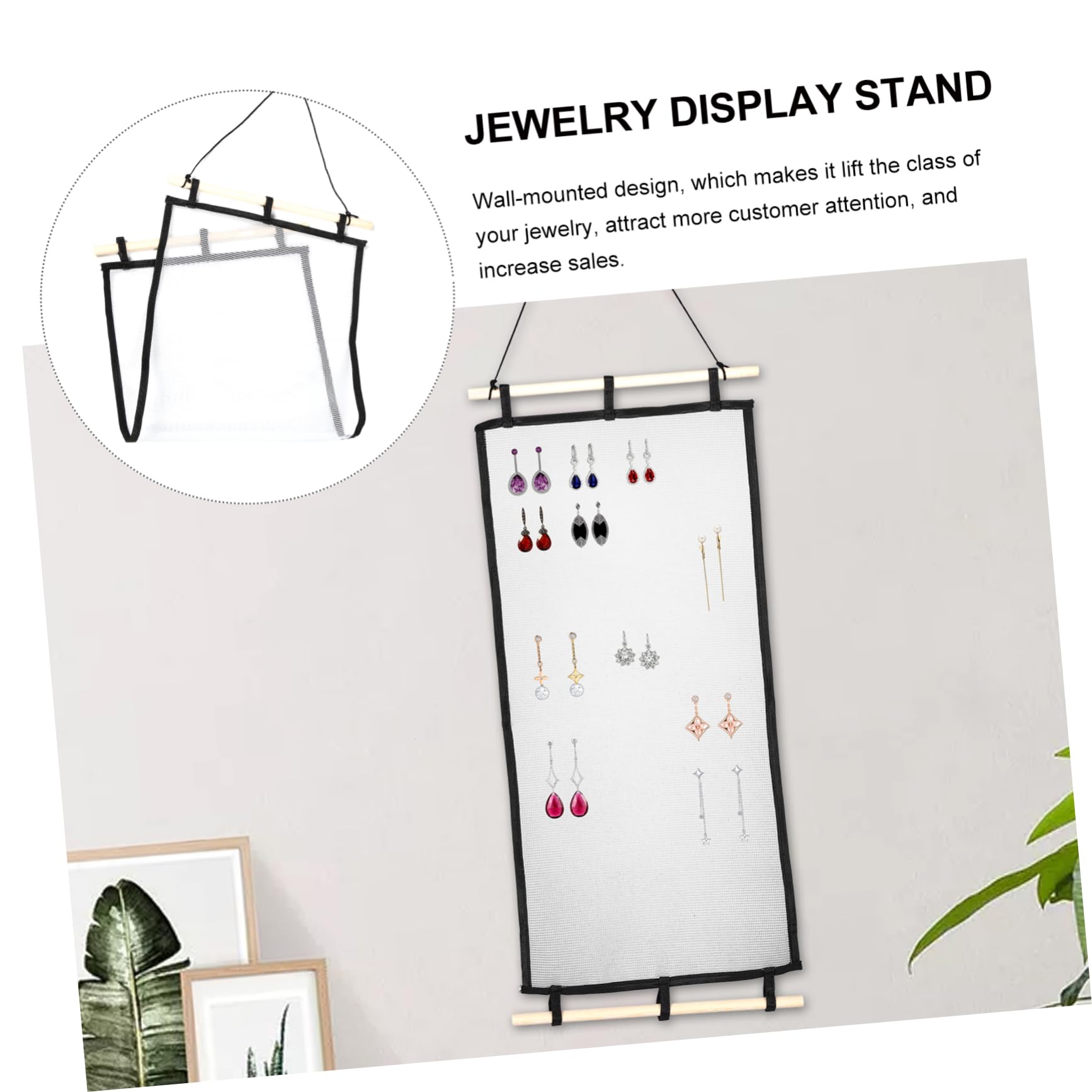 PACKOVE 3 Piezas Soporte Para Arete Montado En La Pared Colgador De Pendientes Titulares De Pulsera Sostenedores Del Anillo Exhibición De Aretes De Pared Soporte De Pulsera Joyas De Madera