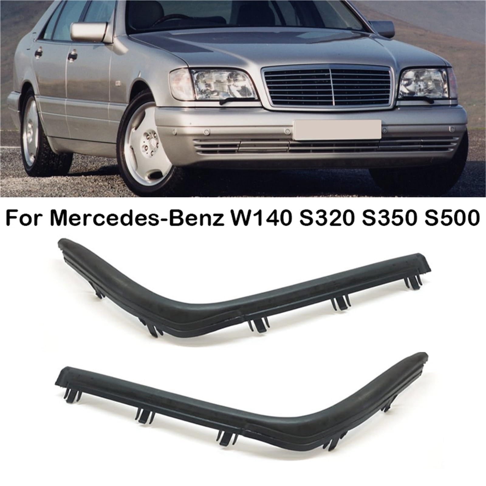 lampa przezroczysty klosz Uszczelka gumowa reflektora samochodowego Listwa reflektora pasuje do Mercedes-Benz W140 S320 S350 S500 S600 1995-1998 Nakładki na lampy samochodowe(1 Pair)