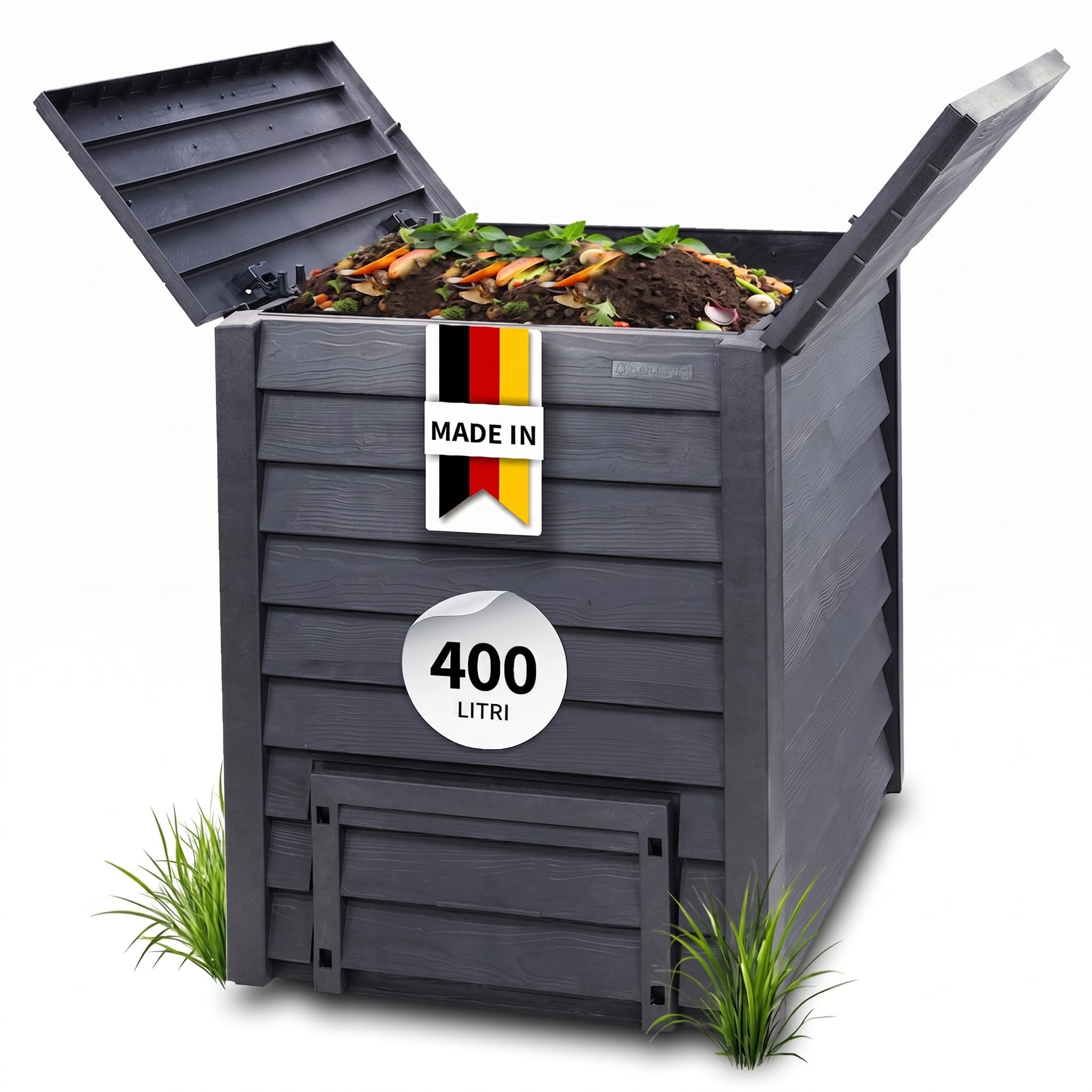 GARANTIA THERMO-WOOD compostiera 400 litri antracite-marrone