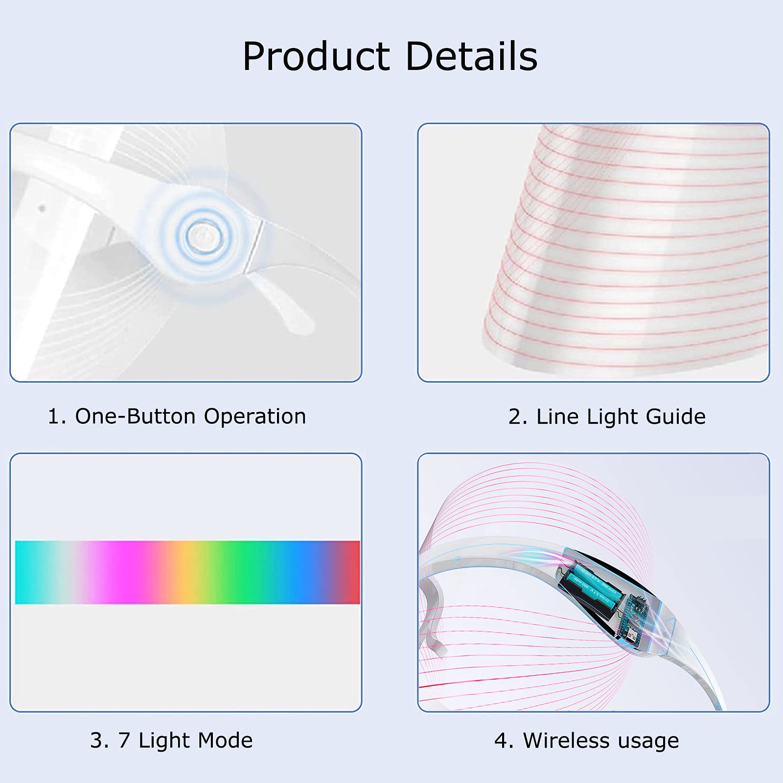 Masque LED de traitement d'acné de thérapie par la lumière de 7 couleurs, masque facial de beauté de lumière de LED pour la tache d'acné anti-vieillissement de rajeunissement de la peau