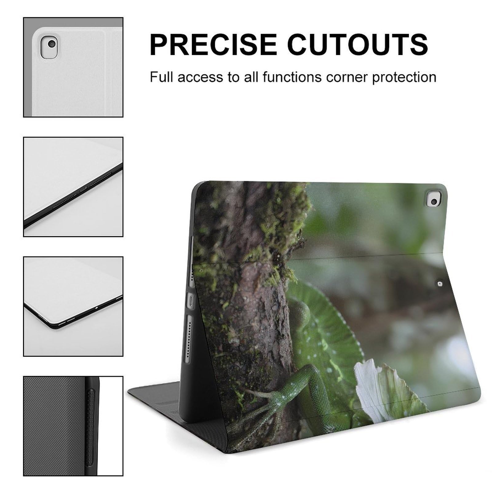 Green Dragon Lizard Lustige Tablet-Hülle Kompatibel mit iPad 2020 (10,2 Zoll) Persönlichkeit Schutzhülle mit Stiftschlitz