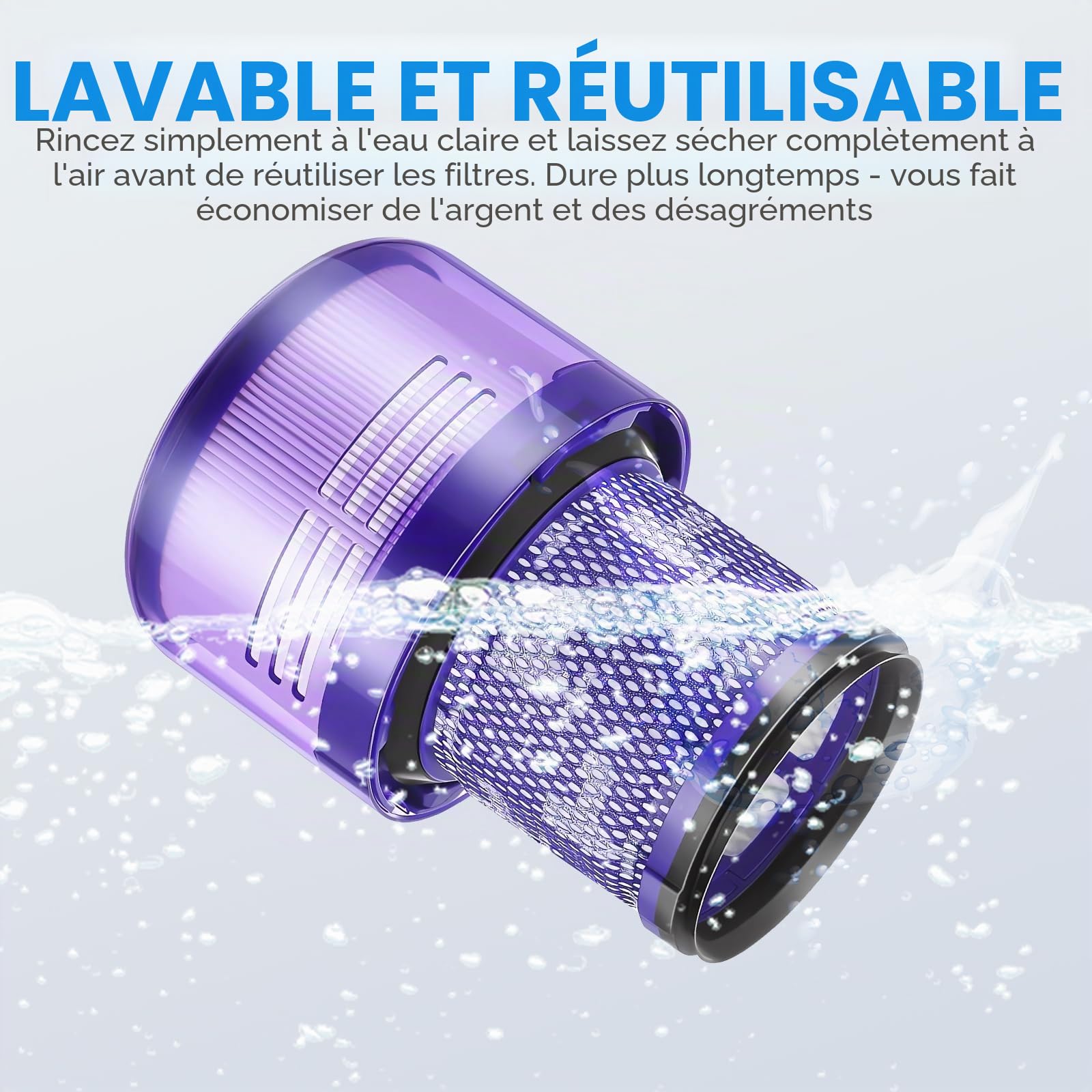 LabTEC V11 Batterie Li-ion pour Dyson 25,2 V 3900 mAh Batterie de rechange pour aspirateur sans fil V11 (type de vis) SV14 Absolute avec LED + filtre + brosse + vis (ne convient pas aux modèles avec