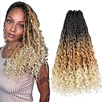 Vista 33 de Beverlee Trenzas de Caja Bohemias de 14 Pulgadas 8 Paquetes Trenzas de Caja Goddess Cabello de Ganchillo Trenzas Bohemias Hippie Cabello