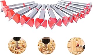 10PCS Forstner Bit Set, Carbide Tipped Forstner Drill Bit for Hard Wood, Wood Drilling bit Set Woodworking Hinge Cutter Tool Kits for Wood Plastic Plywood