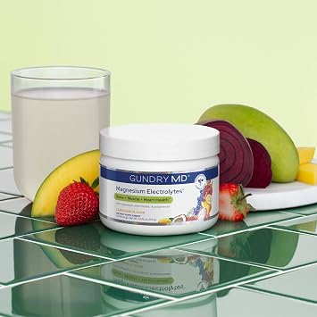 Gundry MD Magnesium Electrolytes, Lemonade Flavor Powder, 30 Servings | Marine-Sourced Magnesium, Key Electrolytes, Easy Absorption, Supports Hydration & Restorative Sleep, No Artificial Sweeteners