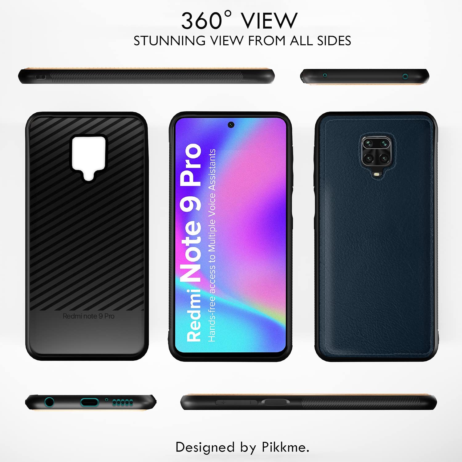 Pikkme Redmi Note 9 Pro/Note 9 Pro Max/Poco M2 Pro/Redmi Note 10 Lite Back Cover | Flexible Pu Leather | Full Camera Protection | Raised Edges | Super Soft-Touch | Bumper Case (Blue) 1