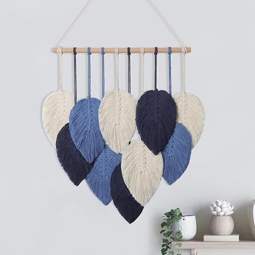 Weldomcor Macrame Wall Hanging Leaves Chic Woven Leaf Tassels Decoration