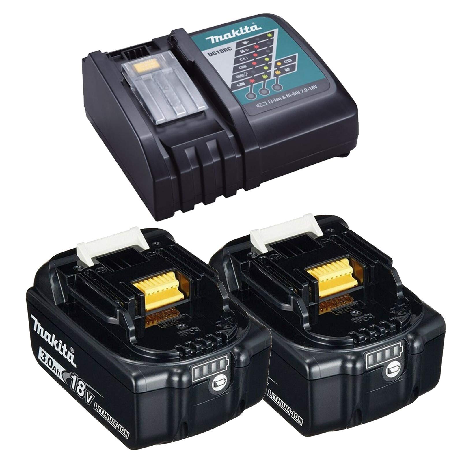 Makita Black 8V 3.0Ah Lxt Lithium Battery Bl1830 + Dc18rc Fast Charger,