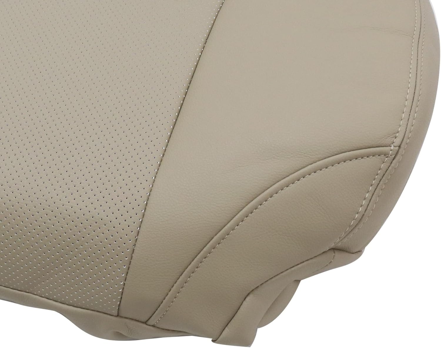 Driver & Passenger Side Bottom & Top Lean Back Seat Cover Microfiber Leather Perforated Tan Compatible with Lexus IS250 IS350 2006 2007 2008 2009 2010 2012 2013