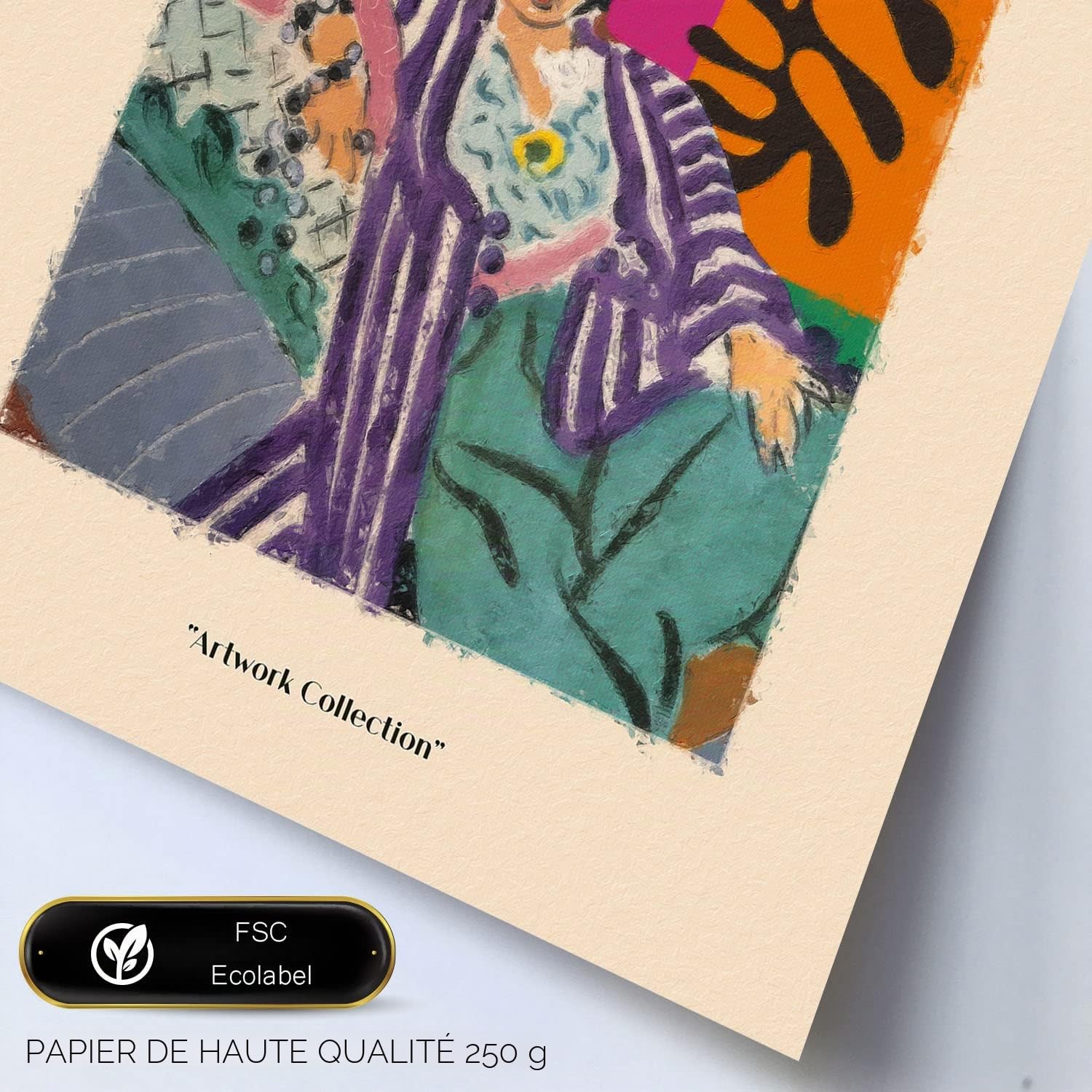 Nacnic Lot de 6 Affiches Henri Matisse. Fête. Estampes du fauvisme et de l'art abstrait pour l'architecture d'intérieur et la décoration. A3 & A4, cadres en bois.