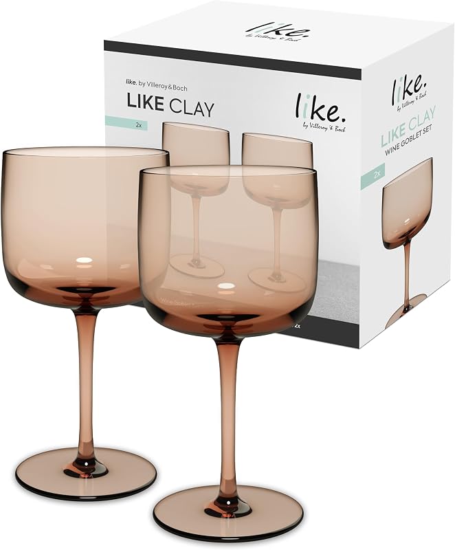 Villeroy & Boch Like Clay Wine/Water Glass Pair