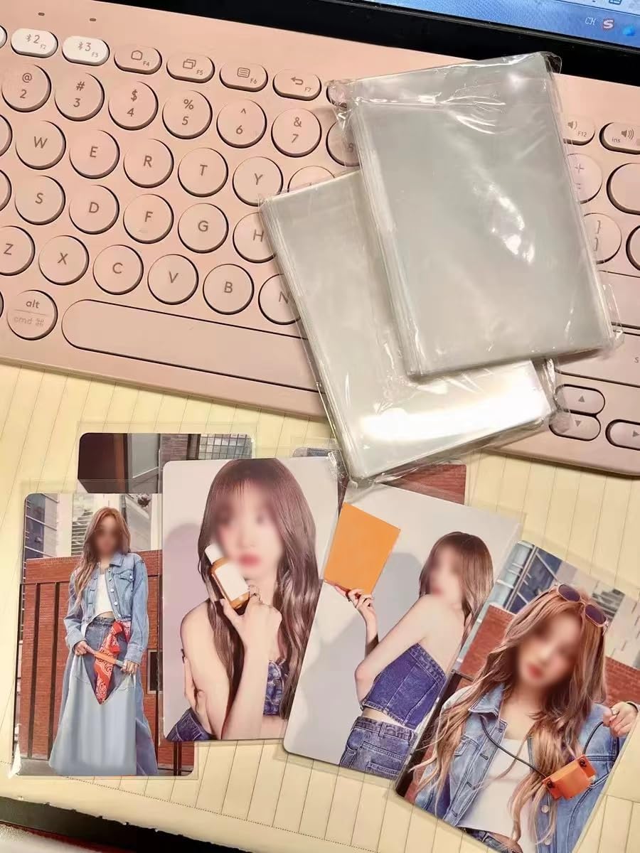 100 Pcs photocard Sleeves, 57x88mm Ultra Clear and Thick Sleeves Idol Photo Cards Protector Trading Cards Shield Cover