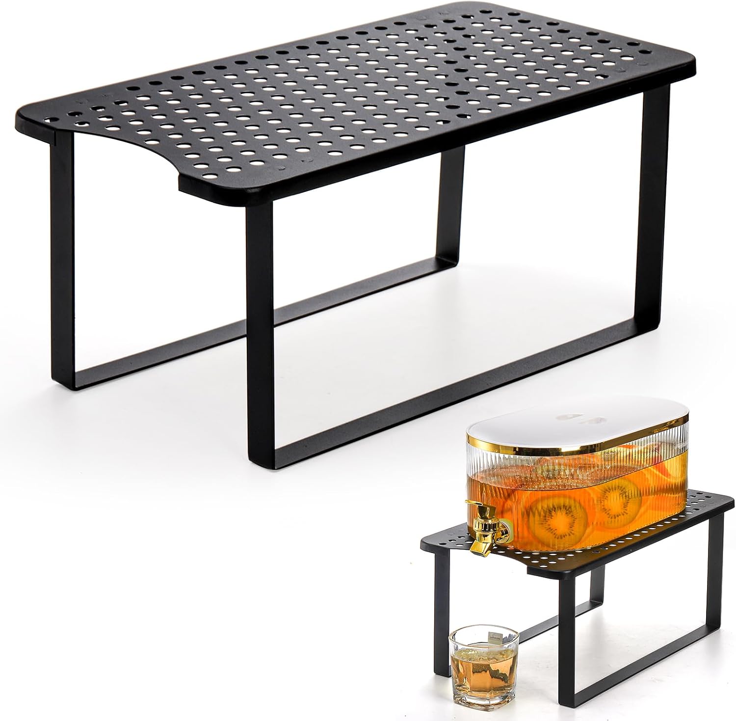 Jucoan Water Filter Dispenser Stand for Countertop, Metal Water Dispenser Holder, 15 x 8 x 6.75 Inch Rectangular Drink Beverage Dispenser Stand for Home Kitchen Party Beverage Station, Stand Only