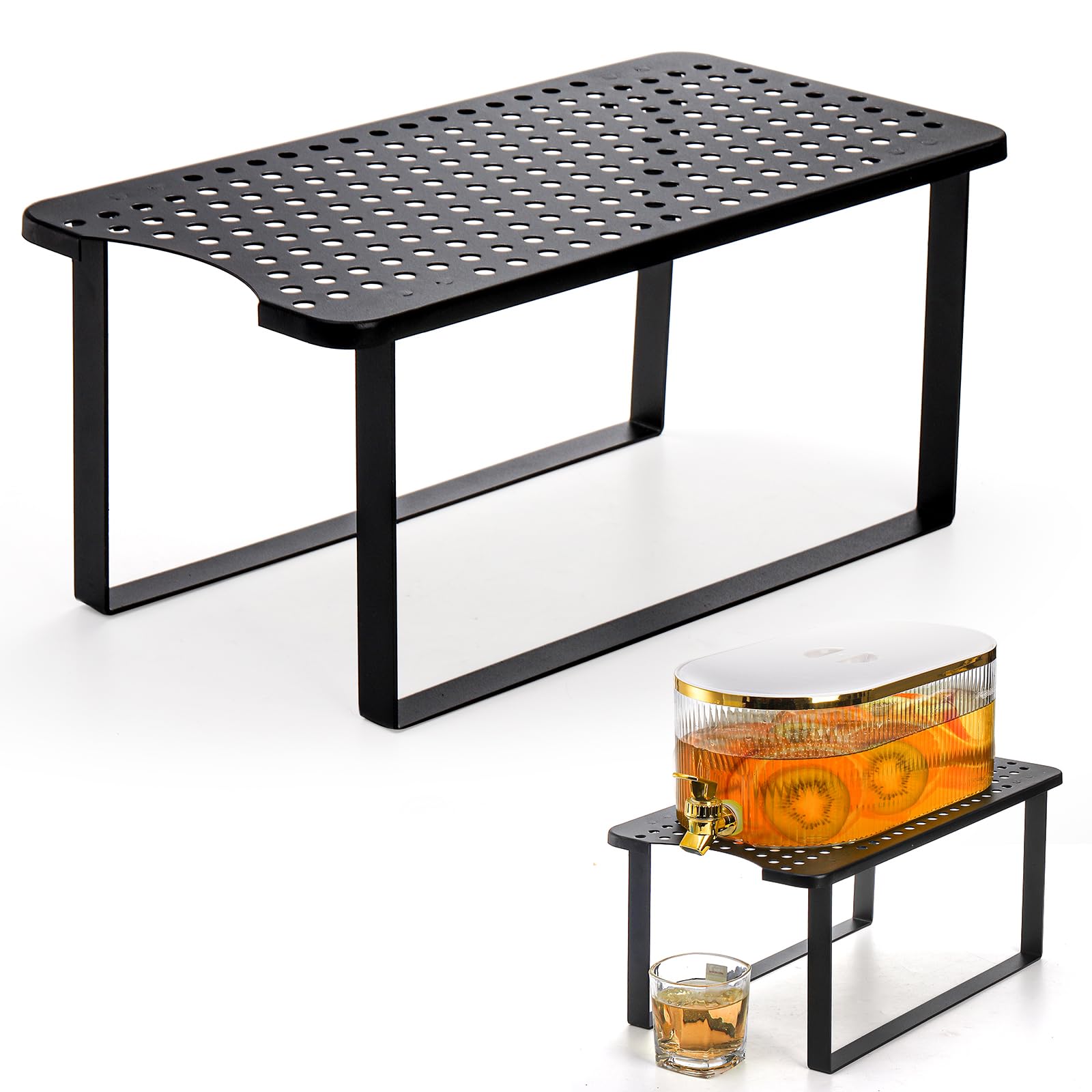 Jucoan Beverage Dispenser Stand, Metal Water Dispenser Holder for Countertop, Stand for Water Filter Purifier Drink Beverage Dispenser, 15 x 8 x 6.75 Inch Retagular Drink Dispenser Stand for Party Beverage Station