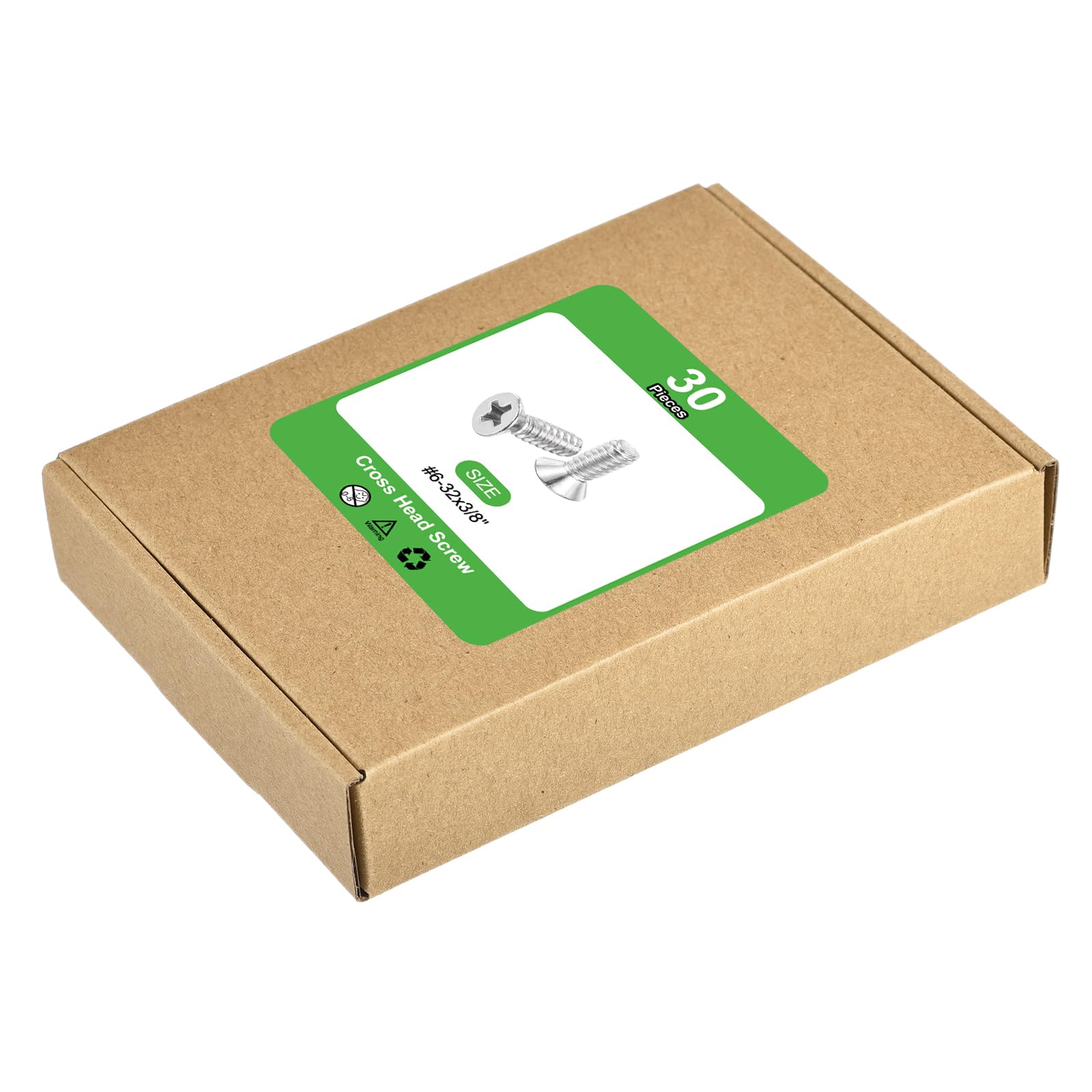 QUARKZMAN 30 Pezzi Viti A Testa Svasata Phillips A Croce #6-32x3/8 Pollici Bulloni Di Fissaggio In Acciaio Inossidabile 304 Argento Per Prese A Parete E Riparazioni Domestiche