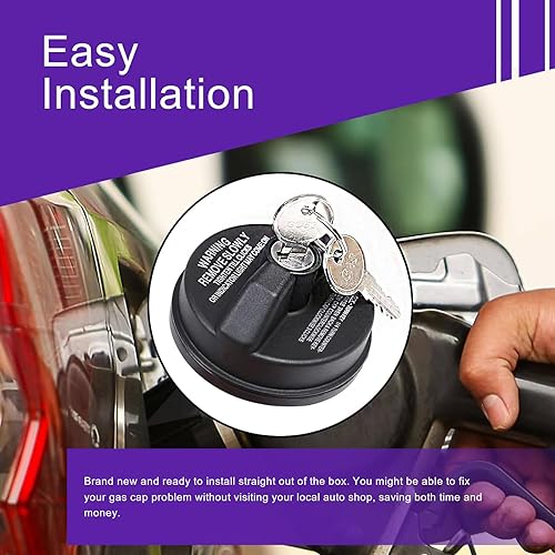 Miniatura 5 de Pack-1 Tapa para depósito de combustible para automóvil, tapa de gas con bloqueo de plástico ABS, cubierta de sellado, repuesto de tapa del tanque