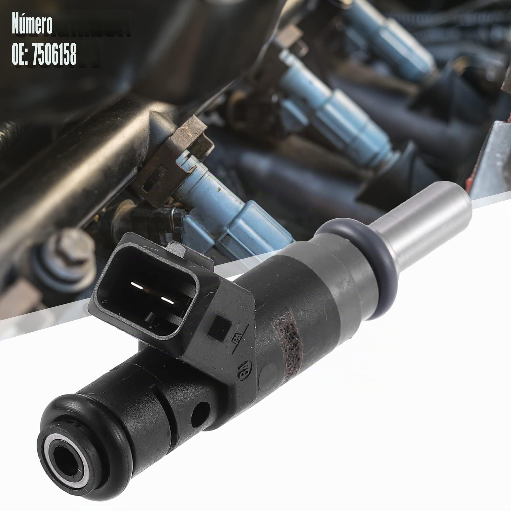 X AUTOHAUX Inyector De Combustible Para Bmw 116I 118I 120I 03-11 4Pcs | Metal Y Plástico, Negro, 7506158, 13537506158, Para Bmw 316I 318I E46 01-05, 4 Orificios, Alta Impedancia