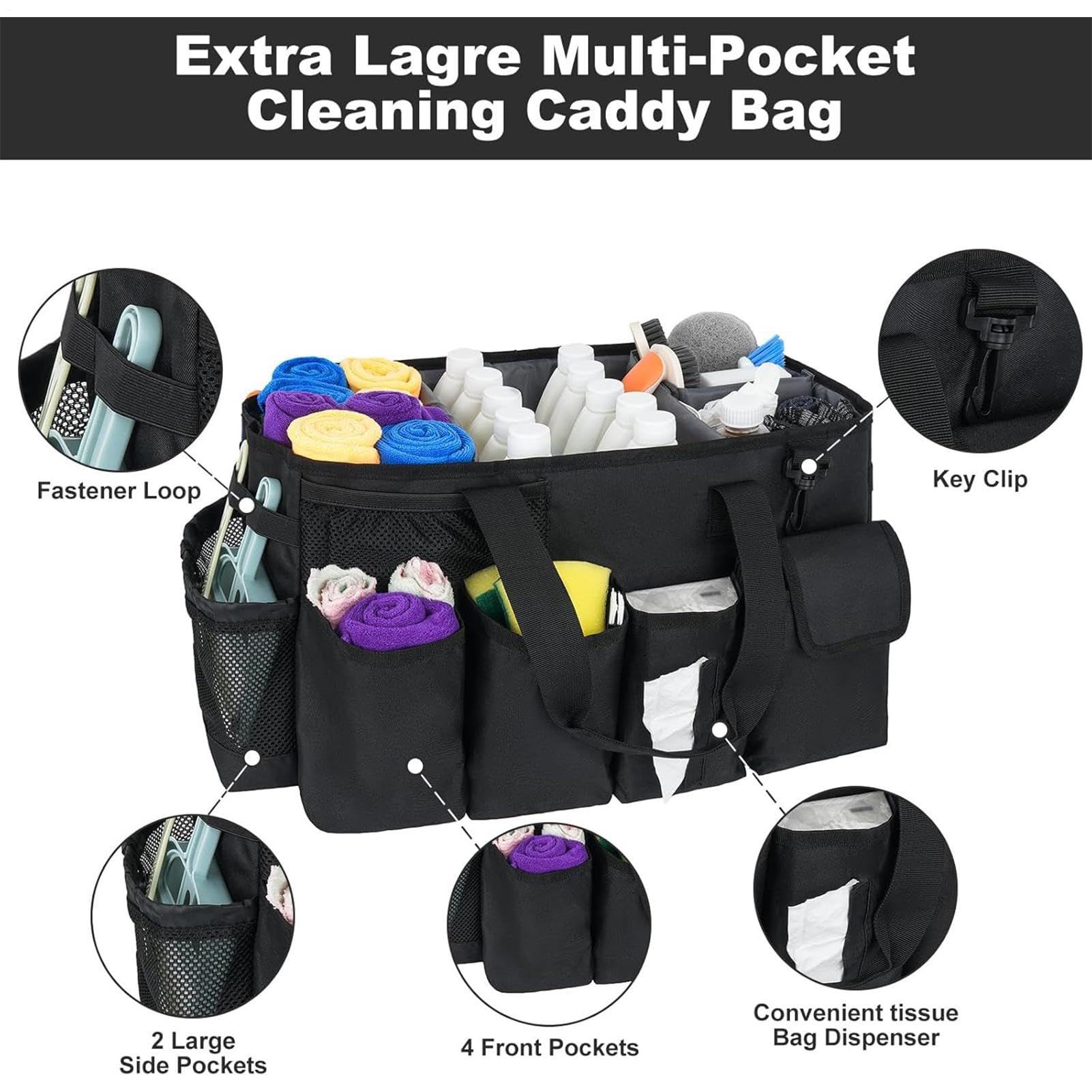 Gran de limpieza, organizadora de almacenamiento, de almacenamiento de 30,5 x 25,4 cm, de material resistente, accesorios para el hogar, organizador de limpieza con diseño práctico