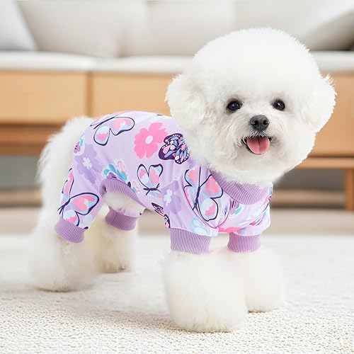 Miniatura 9 de XPUDAC Pijama de 4 piezas para perros pequeños, ropa para cachorros, trajes para perritos, camisas de Navidad, pijamas para mascotas y gatos, talla