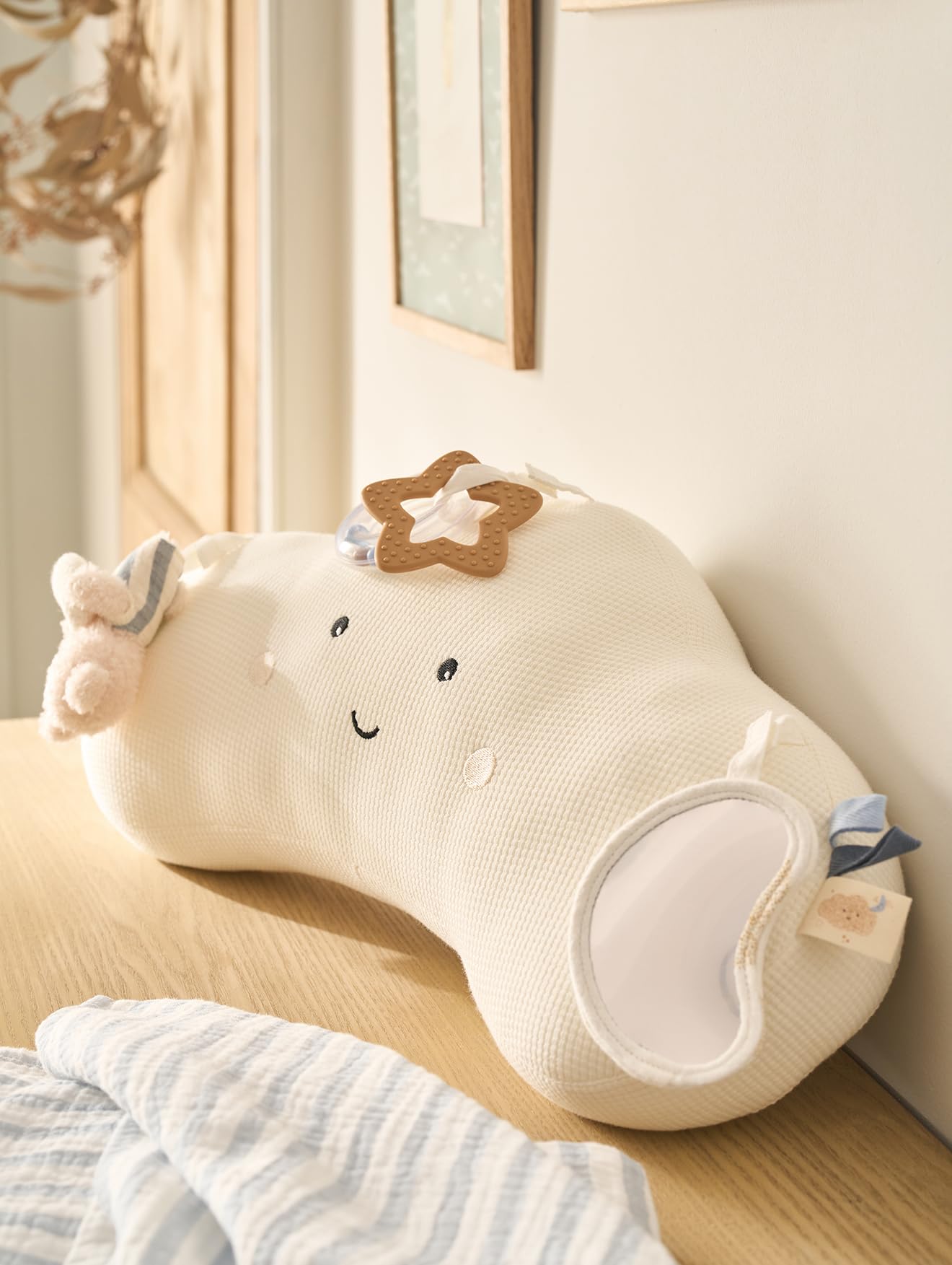 VERTBAUDET Babykissen mit Aktivitäten Wolke, Weiß, TU