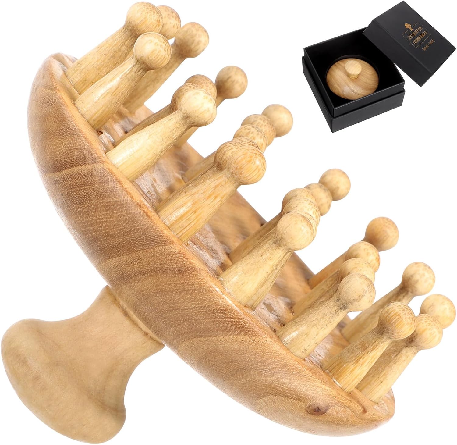 Sturdy Wooden Scalp Massage Comb Ergonomic Multi-Functional Tool for Head Neck Body Relaxation Suitable for Thick Long Hair Wear-Resistant Design Comfortable Circulation Stimulator