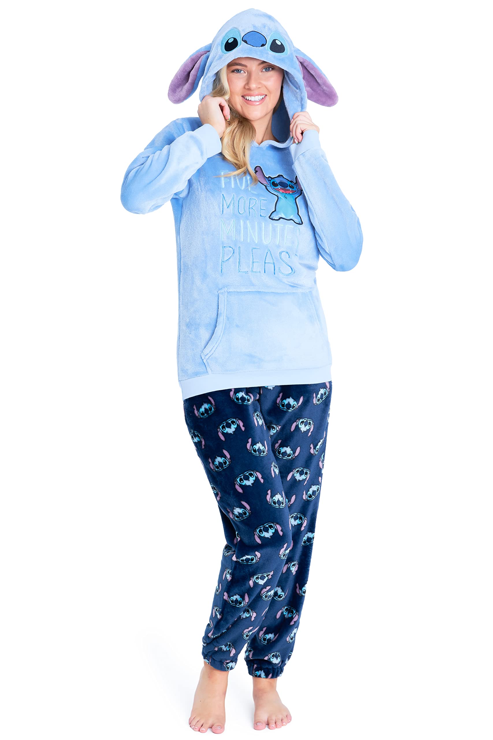 Disney Pyjamas for Women, Fluffy Ladies Fleece Pyjamas, Stitch Minnie Gifts OEKO-TEX STAND...