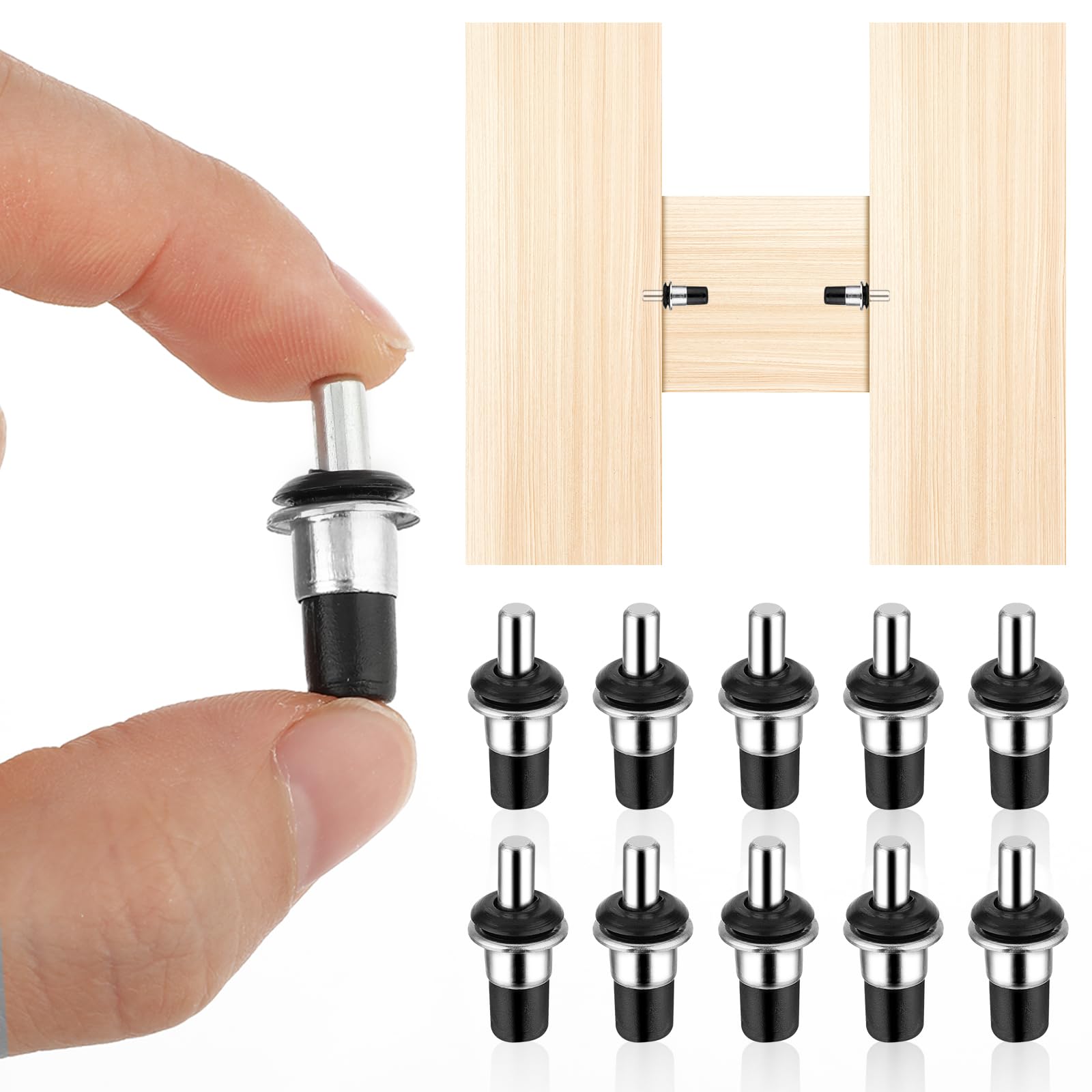 Andibro Perni Di Riparazione Caricati A Molla, 10pz Perni Di Riparazione Di Ricambio Perni Di Riparazione Per Porte Di Armadietti Perni Di Scaffali Per Persiane In Plastica Mobili Per Armadi