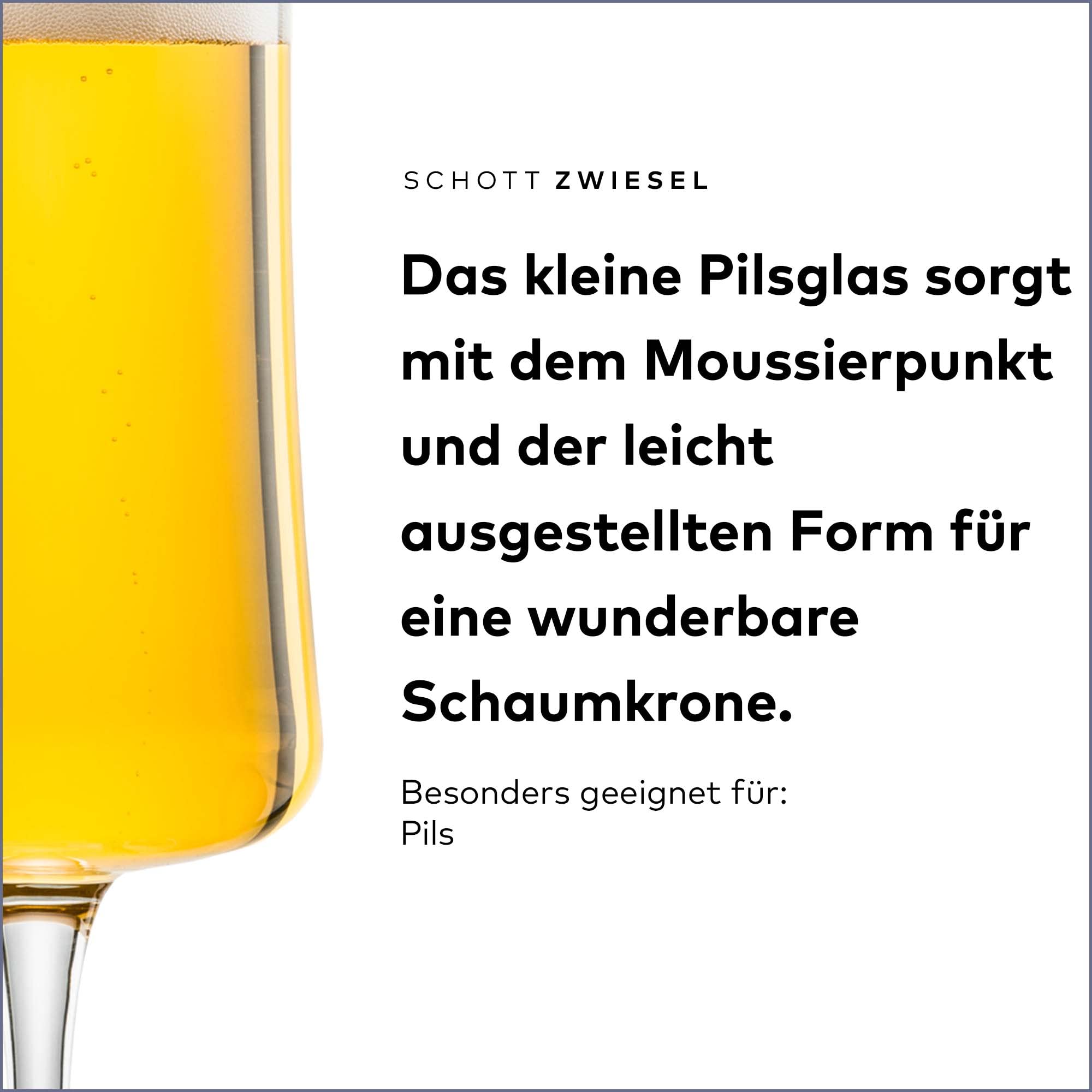 Schott Zwiesel Basic Pilsner - Juego de 6 vasos de cerveza, cristal, transparente, 7,6 x 7,6 x 17,8 cm