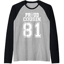 Proud Netball Cousin Number 81 Raglan Baseball Tee