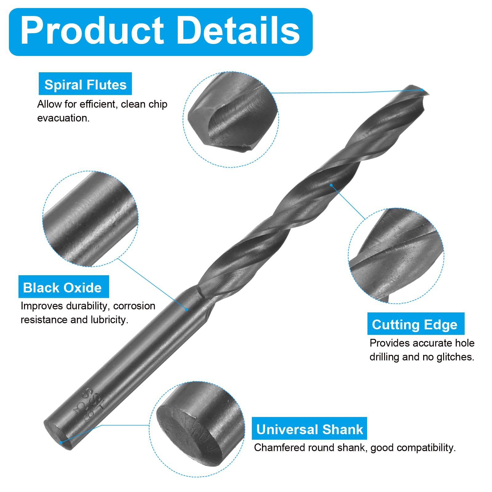 Set di Maschi e Punte da Trapano, 1 Maschio per Filettatura a scanalatura Dritta da 1/8-27 NPT e 1 Punta elicoidale da 8,3 mm, Kit di Utensili per Filettatura e maschiatura in ossido Nero HSS-6542