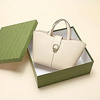 Vista 6 de Bolso cruzado de cuero con asa superior, bolso de mano para mujer, con asa superior y correa ajustable Blanco
