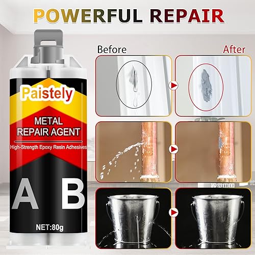 Miniatura 8 de Pegamento de metal, pegamento para metal de alta resistencia que se une de metal a metal (1.41oz x 2), pegamento de reparación de metales de