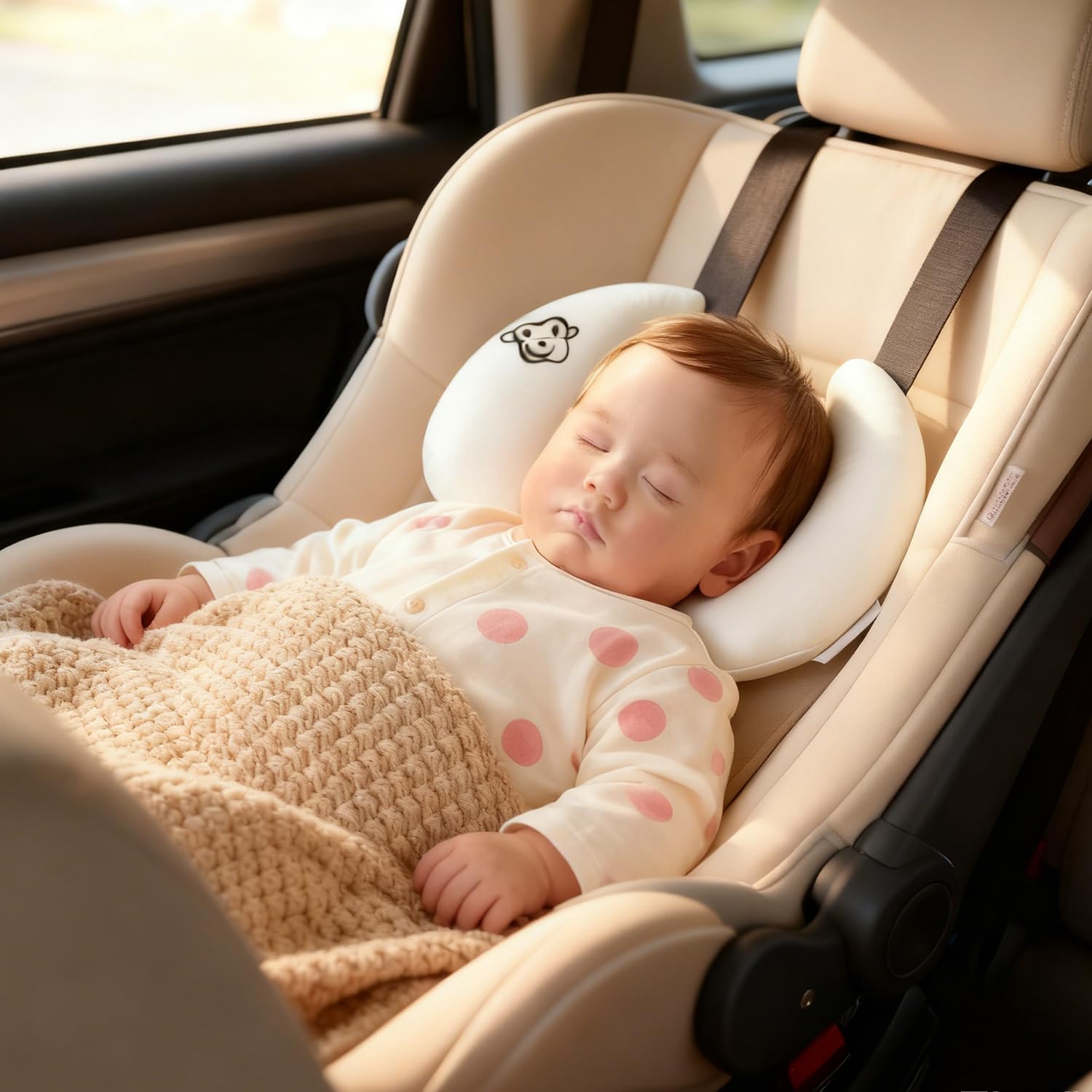 LATRAT Cojín de apoyo ajustable para bebé y recién nacido, cojín de viaje para el cuello del niño, cojín de apoyo para el cuello para asiento de coche, reposacabezas para asiento de coche, cochecito