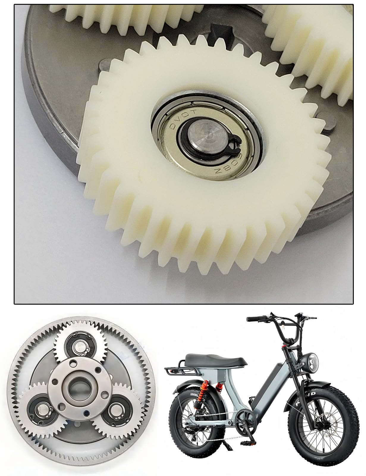 E-Bike 36T Planetary Nylon Motor Gear Frizione Kit per Accessori per biciclette elettriche Compatibile con Bafang Bicicletta elettrica 500W-750W Ricambio per Bafang Motor Metal Solid Gear Set