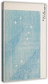 Fotuven Taguchi Tomoki Print Bird Art Japan Woodblock Japanese Poster Swans Wall Art for Home Decor Frame-style 12x18inch30x45cm