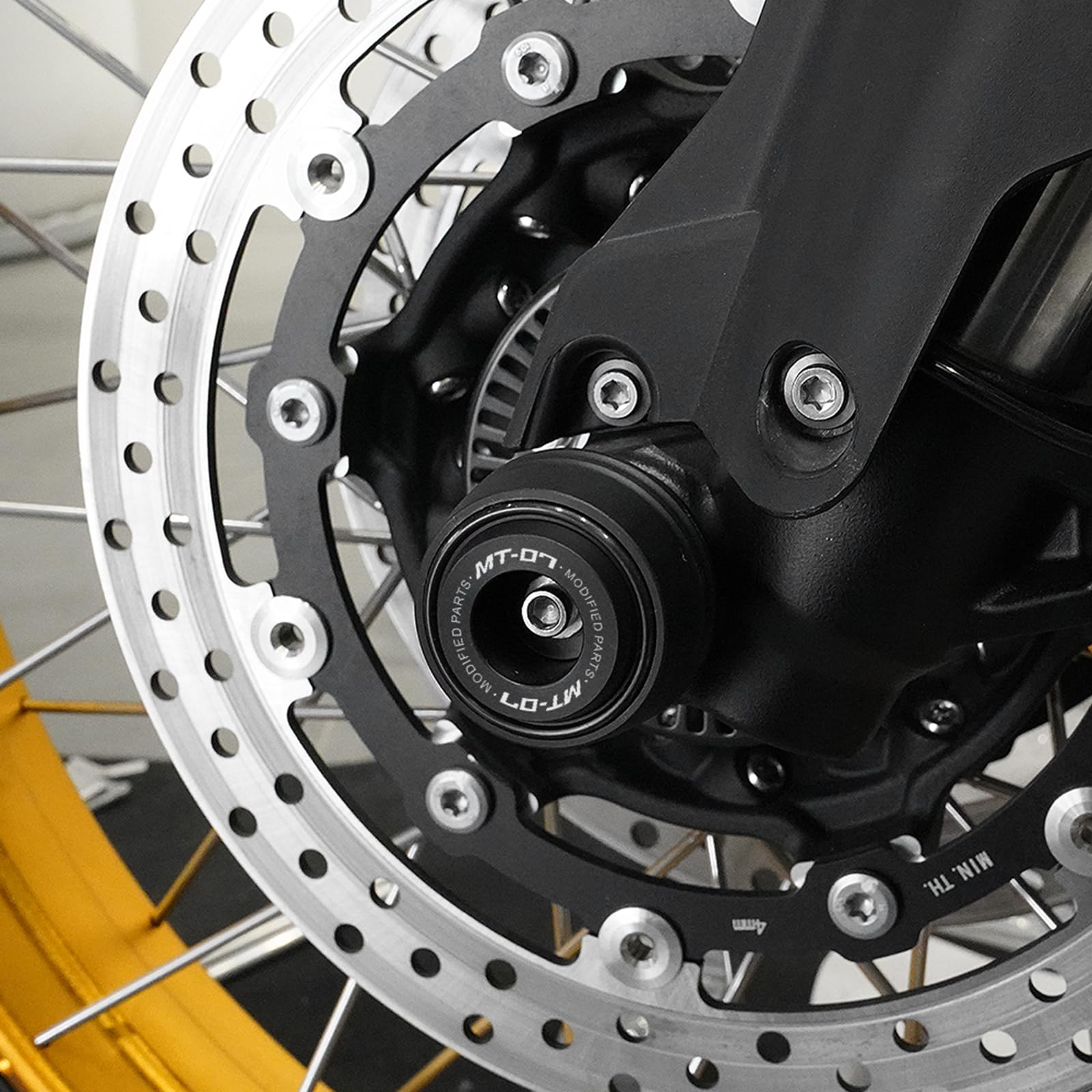 Passend Für MT07 MT 07 MT-07 FZ07 2014-2022 2023 2024 GabelSchutz Sturzpads Zubehör Motorrad Hinterrad Vorderachse Fallschutz Radschutz (Schwarz)