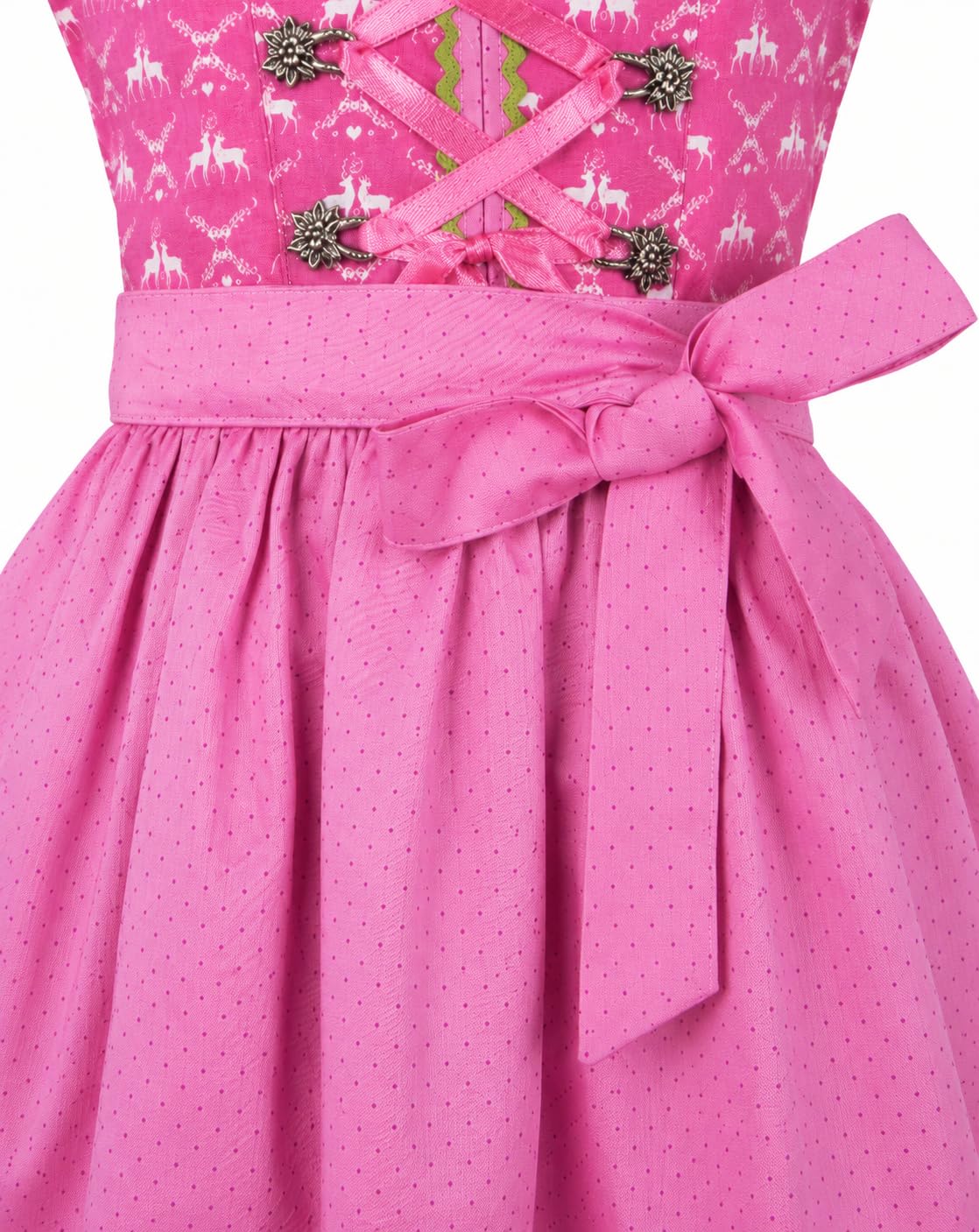 Ramona Lippert® Dziecięca dirndl Lia, różowa – 3-częściowa sukienka ludowa Dirndl dla dziewczynek, Rosa, 146-152