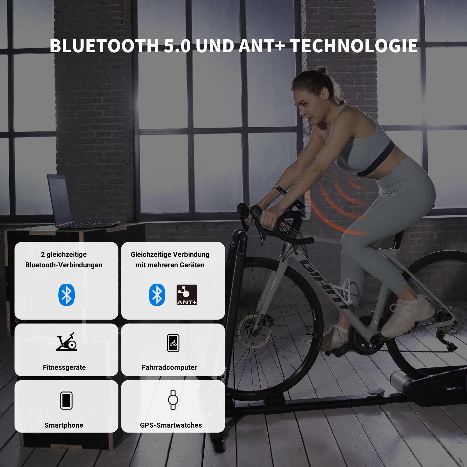 COOSPO H9Z Pulsmesser Brustgurt, Wiederaufladbare Bluetooth 5.0/ ANT+ Herzfrequenzmesser Brustgurt, IP67 Wasserdichter HRM Fitness Tracker Kompatibel mit Polar Wahoo Strava Garmin
