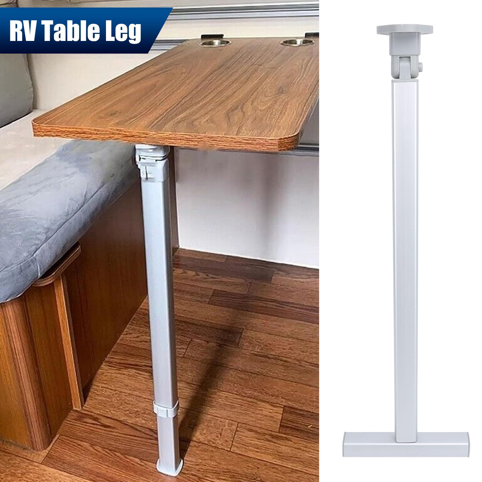 RV Table Support, 720mm / 28.35in Folding Table Leg, Foldable Table Base Leg with T Base, Aluminum Alloy Detachable Table Base Stand Leg for RV Boat Yacht